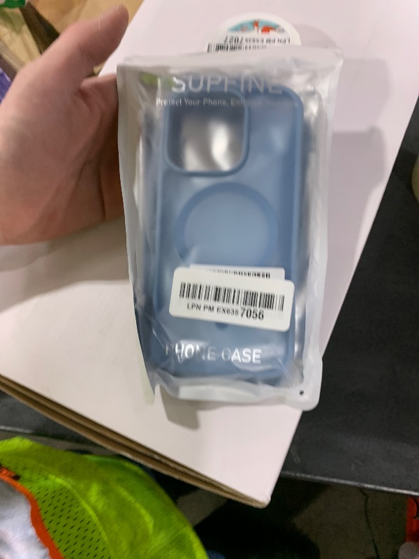 Photo 1 of SUPFINE Magnetic for iPhone 16 Pro Case (Compatible with MagSafe) (Military Grade Drop Protection) Slim Translucent Matte Shockproof with Anti-Fingerprint Phone Case,Light Blue