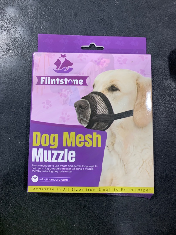 Photo 1 of Flintstone Muzzle for Small Dog – Soft Air Mesh Small Dog Muzzle | Breathable Muzzles to Prevent Biting Chewing Grooming | Drinkable Mussels for Dogs Smal (5.1”- 6.3”)