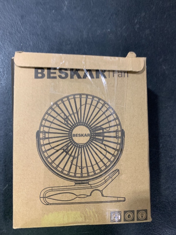 Photo 1 of BESKAR USB Clip on Fan, Portable Small Fan with Cord Powered, 3 Speeds Strong Airflow, with Sturdy Clamp, Quiet Personal Desk Fan