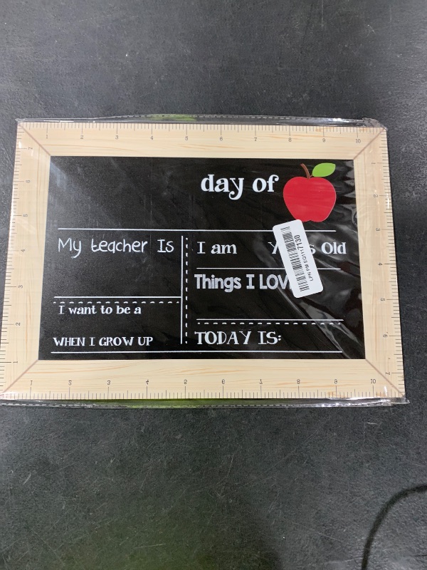 Photo 1 of First and Last Day of School Chalkboard Sign Double Sided Board Reusable Back to School Sign Welcome Back to Kindergarten Photo Prop