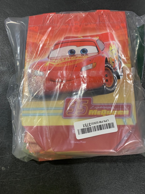 Photo 1 of Disney Cars Party Favor Bags Set – 24 Pack of 8" Cars Party Goodie Bags for Kids Bulk Reusable Mini Totes | Lightning McQueen Birthday Party Supplies