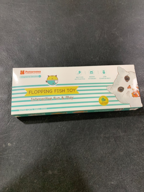 Photo 1 of Potaroma Cat Toys Flopping Fish with Catnip, Moving Kitten Kicker, Floppy Wiggle Carp for Small Dogs, Interactive Motion Kitty Exercise, 10.5 Inches