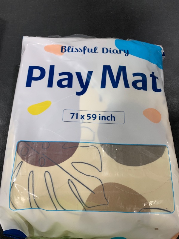 Photo 1 of Blissful Diary Baby Play Mats for Floor, 71x59 Inch Extra Thicker & Large Soft Cushioning Foam Playmats for Babies and Toddlers, Foldable Washable Baby Crawling Mat for Playpen, Boho Design