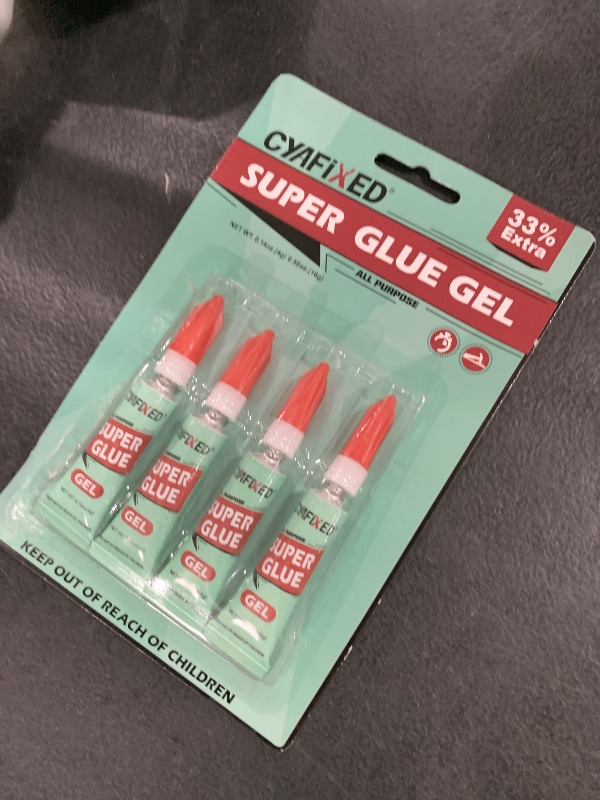 Photo 1 of Super Glue Gel Clear for Wood Plastic Metal, Instant Superglue All Purpose Multipack Cyanoacrylate Adhesive Repair Ceramic Model Leather Rubber Glass Pottery, Strong Bonding Single Use Glue Minis