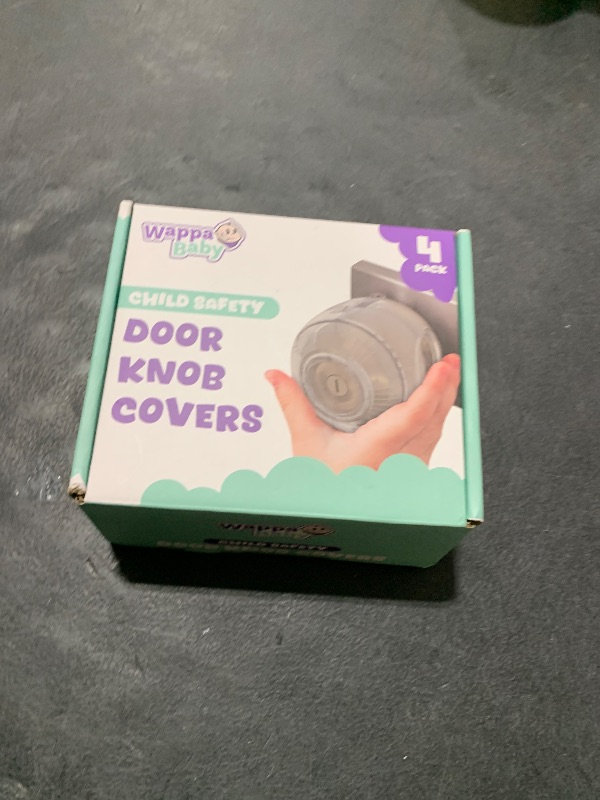 Photo 1 of Child Safety Door Knob Cover (4 Pack) Hard-to-Remove Dual-Lock Door Handle Covers for Kids - Reusable Baby Proof Door Knob Locks - Installs Easily, No Tools Needed (Clear)