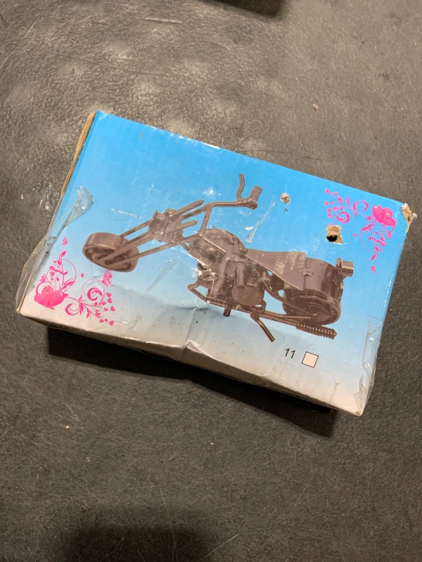 Photo 1 of Metal Motorcycle Sculpture - Iron Cruiser Art Gift for Men, Dad, Son or Him - Vintage Home Office Decor