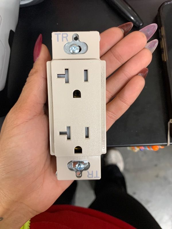 Photo 1 of Lutron Satin Colors 20 Amp Tamper-Resistant Duplex Receptacle - Taupe