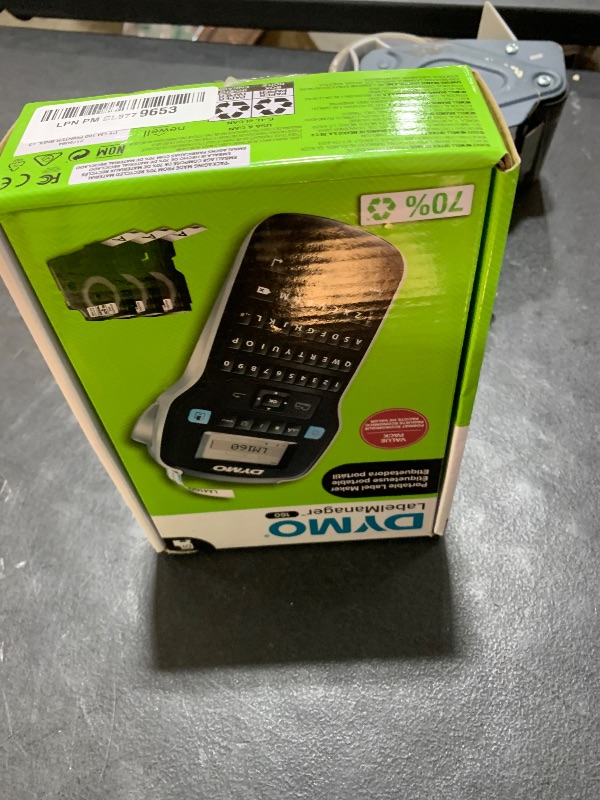 Photo 1 of DYMO LabelManager 160 Portable Label Maker Bundle, Easy-to-Use, One-Touch Smart Keys, QWERTY Keyboard, Large Display, For Home & Office Organization, Includes 3 D1 label cassettes