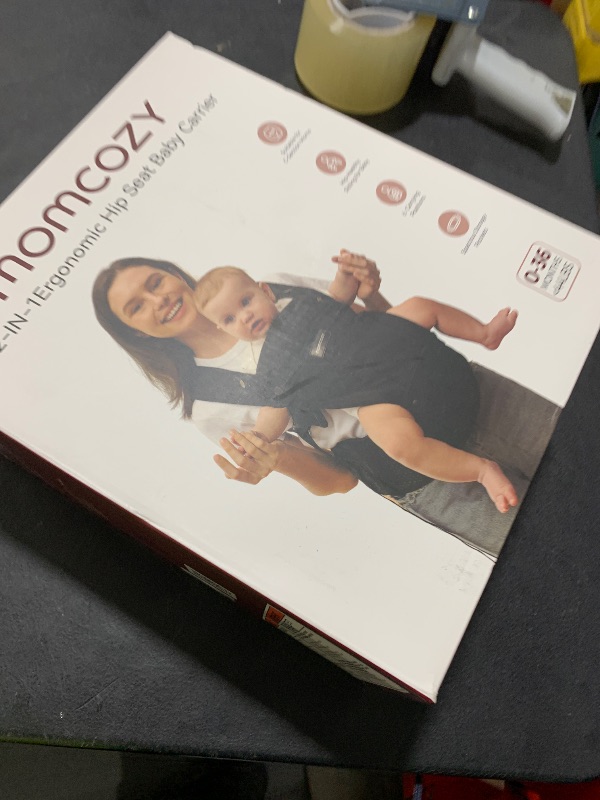 Photo 1 of Momcozy Baby Carrier with Hip Seat, 2-in-1 Forward-Facing Carry for Active Babies, Detachable Hands-Free Infant Carrier up to 44lbs, All Seasons Toddler Carrier Fits Waist Sizes up to 45 Inches, Black