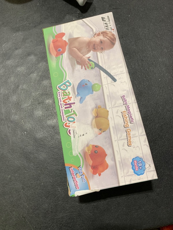 Photo 1 of Dwi Dowellin Bath Toys for Toddlers, Magnetic Fishing Games Kids Bathtub Toys, Mold Free Wind-up Toys Swimming Fish Duck Whale Floating Water Toys for Kids Baby Infant