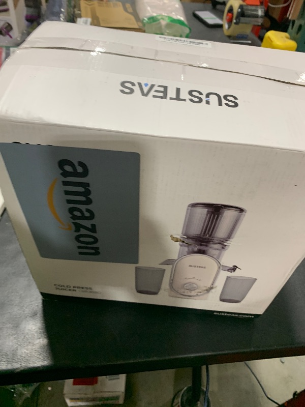 Photo 1 of SUSTEAS Cold Press Juicer, 5.3" Feed Chute Slow Masticating Machines with 300W, Fit Whole Fruits & Vegetables, Easy to Clean, High Juice Yield, White