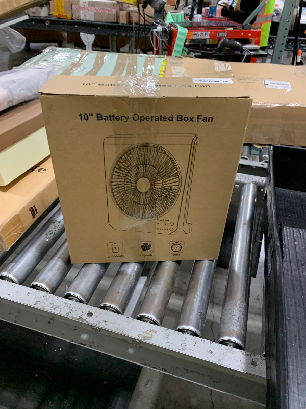 Photo 1 of 20000mAh Rechargeable Fan for Camping - 55h Super Long Last Battery Operated Fan, 10" Square Table Fan with Timer, 210° Pivot 4 Powerful Speed for Travel Outdoor Emergency Hurricane Power Outage
