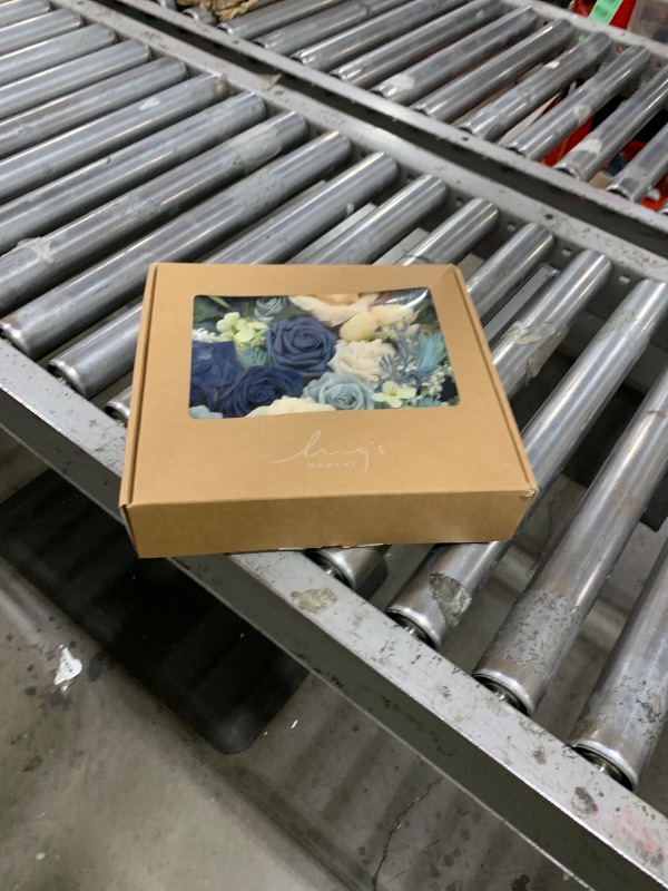 Photo 1 of Ling's Moment Navy Blue Artificial Flowers Grand Box Set, Classic Navy Blue & Orange Fake Flowes for DIY Bouquets Centerpieces Garlands Flower Arrangements