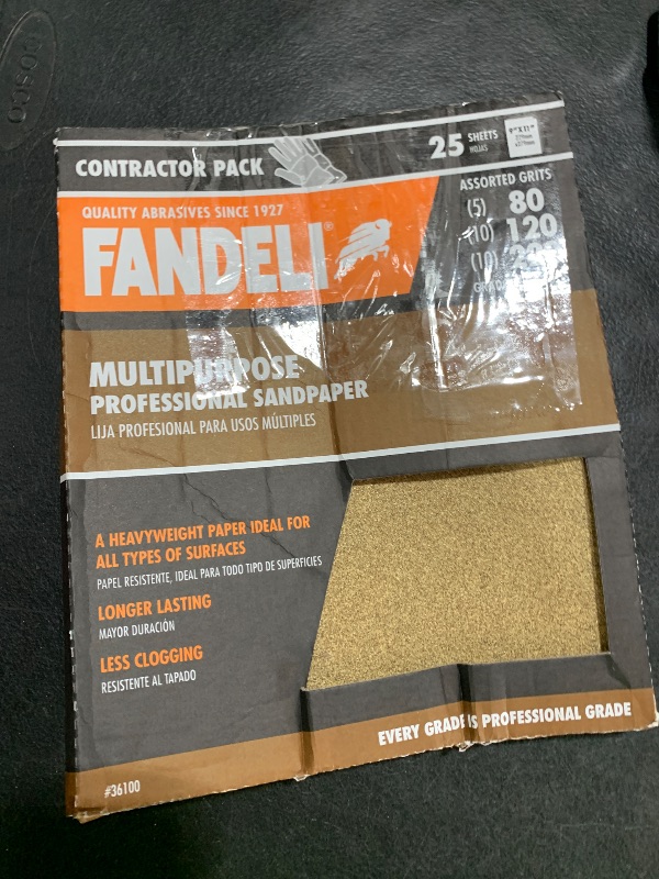 Photo 1 of Fandeli | Multi-Purpose Sanding Paper | Assorted Grits (80,120,220) | 25 Sheets of 9'' x 11'' | Perfect for Sanding Metal and Sanding Wood | Hand Sanding | Orbital Sanders