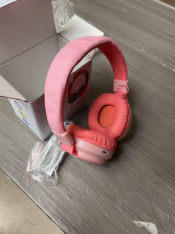 Photo 1 of MIDOLA Kids Headphones Wireless Bluetooth 5.4 68H Play Time Volume Limit 85/94dB Over-Ear Foldable Headset,Type-C Fast Charging,with Wired Aux Mic for Toddler Boy Girl Pad Tablet Pink
