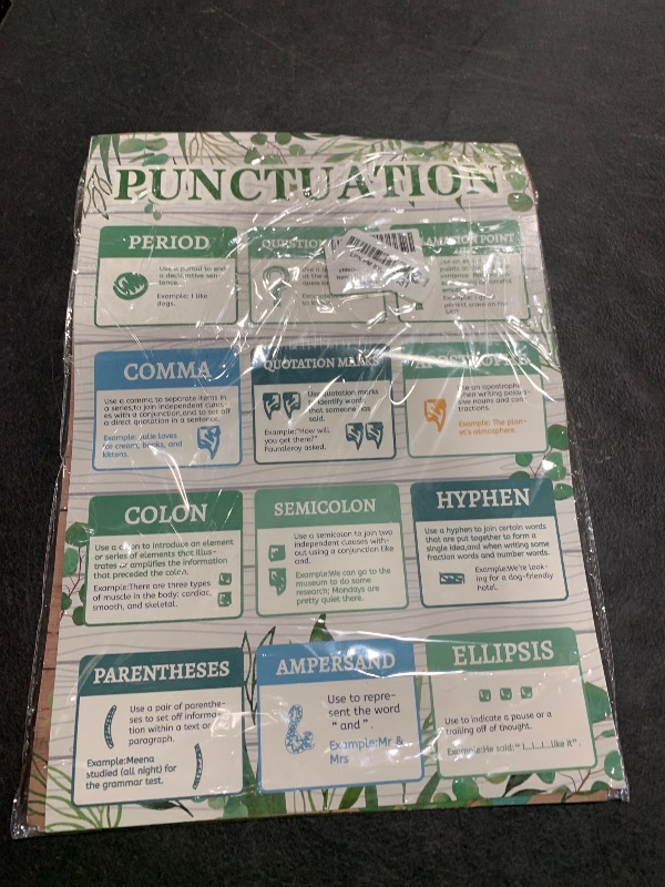 Photo 1 of chiazllta 12Pcs Educational English Grammar Poster Classroom Decoration Parts of Speech Chart Posters English Bulletin Board for Teachers Middle High School Supplies Classroom Must Haves(Eucalyptus)