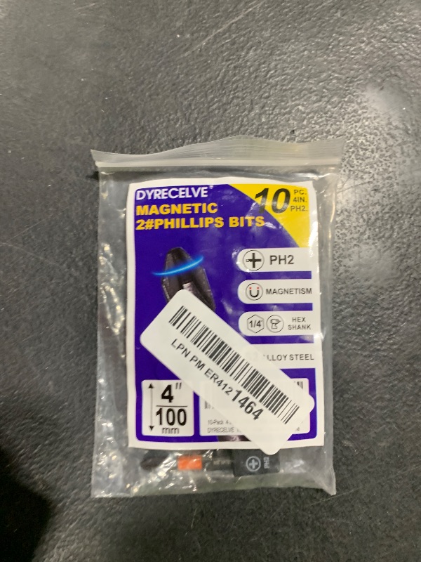 Photo 1 of 10-Pack Phillips Bits #2 Impact, 2-Inch Magnetic Phillips Head Drill & Screwdriver Bits, PH2 Premium S2 Steel 1/4" Hex Shank for Impact Drivers, Professional & DIY Use