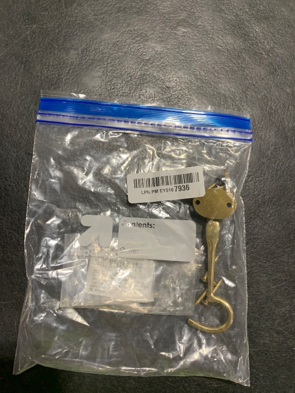 Photo 1 of Renovators Supply Manufacturing Brass Storage Hook - Swivel Style Hook and Eye Door Latch - Durable, Versatile, Easy Installation - 4 Inches