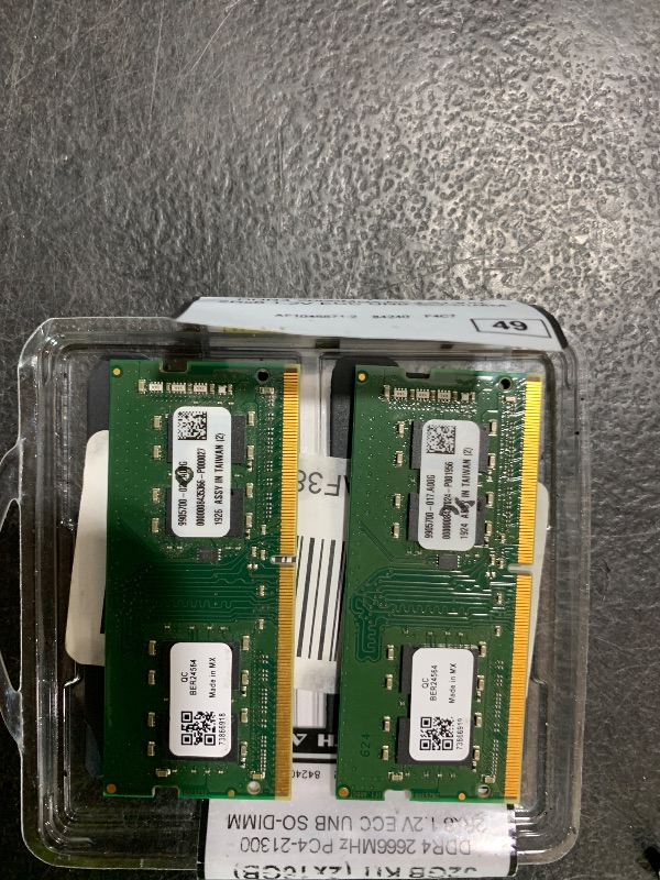 Photo 1 of A-Tech 32GB Kit (2x16GB) DDR4 2666MHz PC4-21300 ECC SODIMM 2Rx8 Dual Rank 1.2V 260-Pin RAM Memory Upgrade Modules for Microserver, Workstation, and Networking Platforms