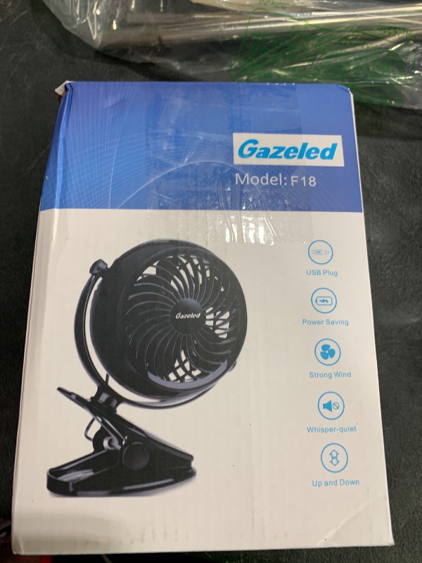 Photo 1 of Gazeled Clip on Fan Battery Operated, 360° Rotation, with 8 Free AA Batteries, Quiet USB or Battery Operated Fan, 5'' Portable Battery Powered Clip on Fans for Camping, Stroller, Bedroom, Outdoor