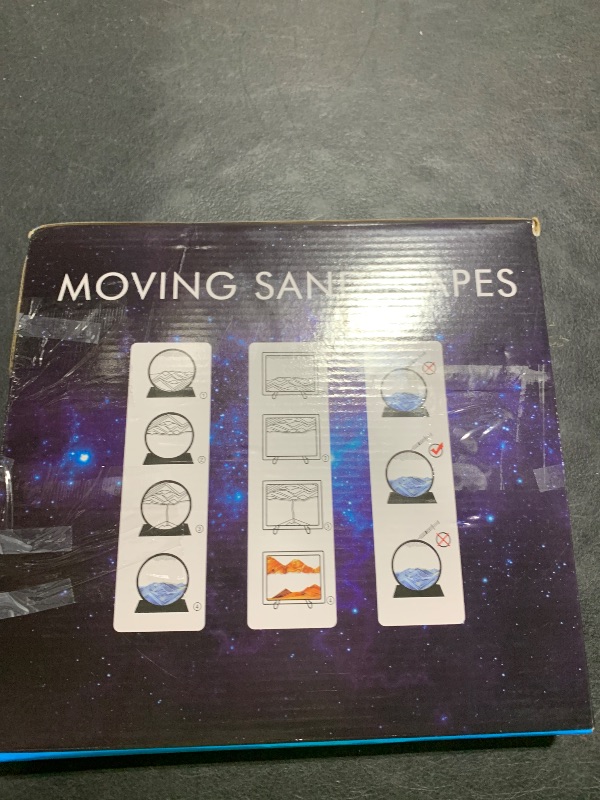 Photo 1 of 10" Moving Sand Art Picture Sandscapes in Motion 3D Deep Sea Sand Art Round for Adult Relaxing Toys Decor Desktop Home Office (Purple)