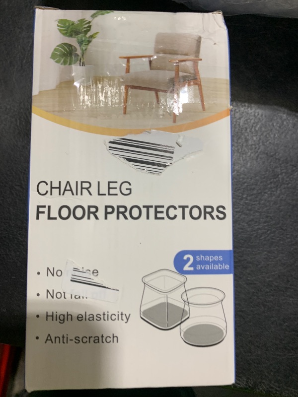 Photo 1 of 24 Pcs Chair Leg Floor Protectors Square, Silicone Felt Furniture Leg Pads Caps Covers for Hardwood Floors (Fit:1-1/16" to 1-5/8")