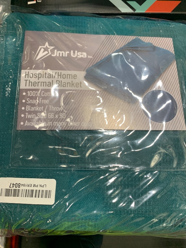 Photo 1 of 100% Cotton Blanket Twin Size 66x90 - Lightweight Breathable Waffle Weave Thermal Throw for Bed, Sofa & Couch - Soft Cozy, Durable Summer Bedding, All Season Comfort for Home, Travel & Camping, (Teal)