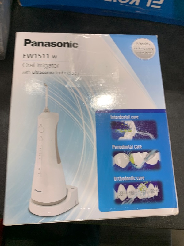 Photo 1 of Panasonic Professional Cordless Water Flosser for Dental, Bridge and Orthodontic Care, Portable Oral Irrigator with Ultrasonic Cleaning – EW1511W (White)