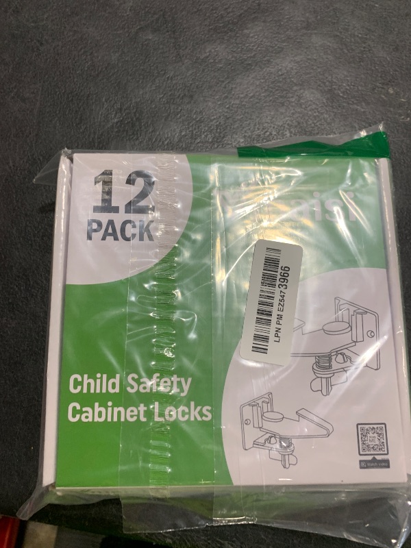 Photo 1 of 12 Pack Cabinet Locks Child Safety Latches - Vmaisi Baby Proofing Cabinets Drawer Lock with Adhesive Easy Installation - No Drilling or Extra Screws (White)