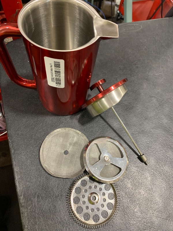 Photo 1 of ESPRO P7 French Press Coffee Maker - Double-Walled Stainless Steel Insulated with Micro-Filter, 18 Ounces, Cranberry