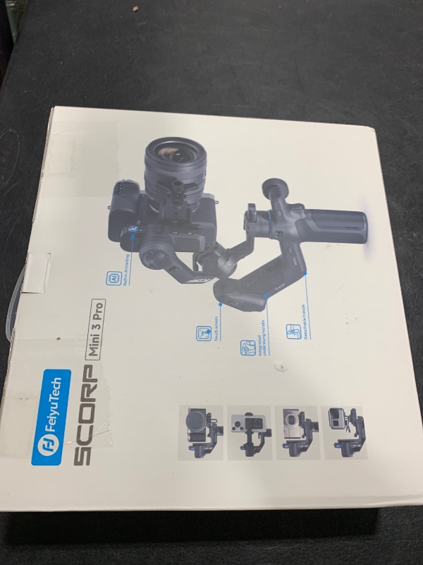 Photo 1 of FeiyuTech SCORP Mini 3 Pro Camera Gimbal Stabilizer with AI Tracking, 2KG Payload, Detachable Remote Handle, 3-Axis All in One Handheld Gimbal for Sony/Canon/Nikon/Panasonic/Gopro/Smartphone