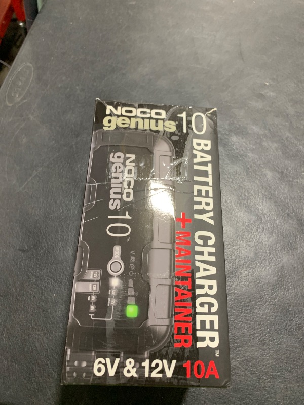 Photo 1 of NOCO GENIUS10: 10A 6V/12V Smart Battery Charger – Automatic Maintainer, Trickle Charger & Desulfator with Overcharge Protection & Temperature Compensation – For Lead-Acid & Lithium Batteries