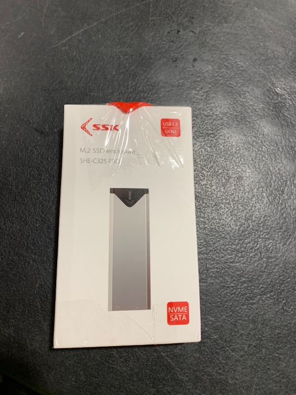 Photo 1 of SSK M.2 NVME SATA SSD Enclosure Adapter, USB 3.2 Gen 2 (10 Gbps) to NVME PCI-E SATA M-Key/(B+M) Key Solid State Drive External Enclosure Aluminum Support UASP Trim for SSDs 2242/2260/2280