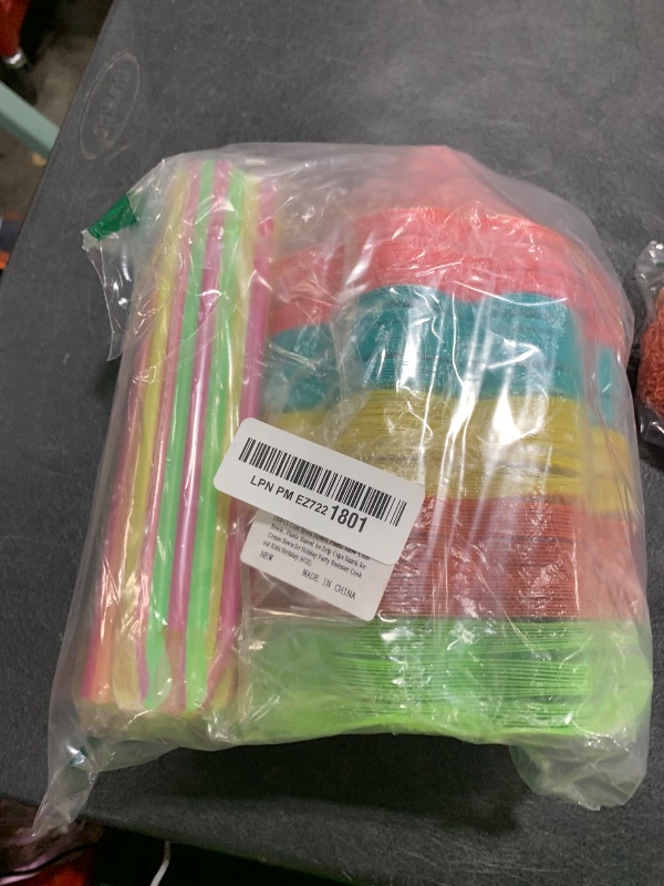 Photo 1 of YEXEXINM 300PCS Colorful Flower Snow Cone Cups with Cone Spoon Straws, Plastic Snow Cone Bowls, Plastic Shaved Ice Drip Cups Snack Ice Cream Bowls for Holiday Party Summer Cookout Kids Birthday (4OZ)