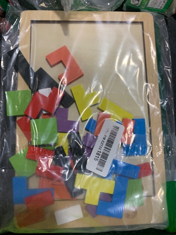 Photo 1 of Coogam Wooden Blocks Puzzle Brain Teasers Toy Tangram Jigsaw Intelligence Colorful 3D Russian Blocks Game STEM Montessori Educational Gift for Kids (40 Pcs)