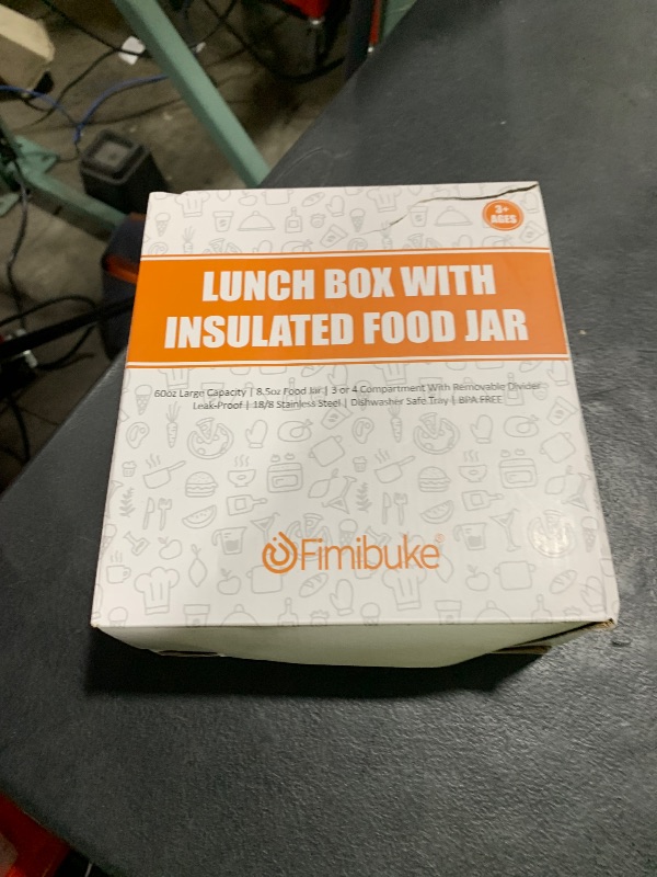 Photo 1 of Fimibuke Bento Box for Kids Adult, BPA Free & Leakproof Toddler Lunch Box with 8.5oz Insulated Thermos Food Jar, Utensils & Sauce Jar, Dishwasher Safe 3 or 4 Compartment Container for School Girl Boy
