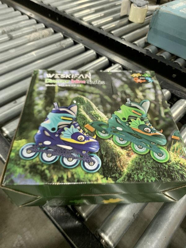 Photo 1 of Dino Kids Inline Skates for Boys Girls,WESKIFAN Dinosaur Blades Skates with Shiny Light up Wheels&Adjustable Ages 6-8-12 Year Old, Men Roller Skates for Birthday Xmas Gifts Toys, Patines para Niñas