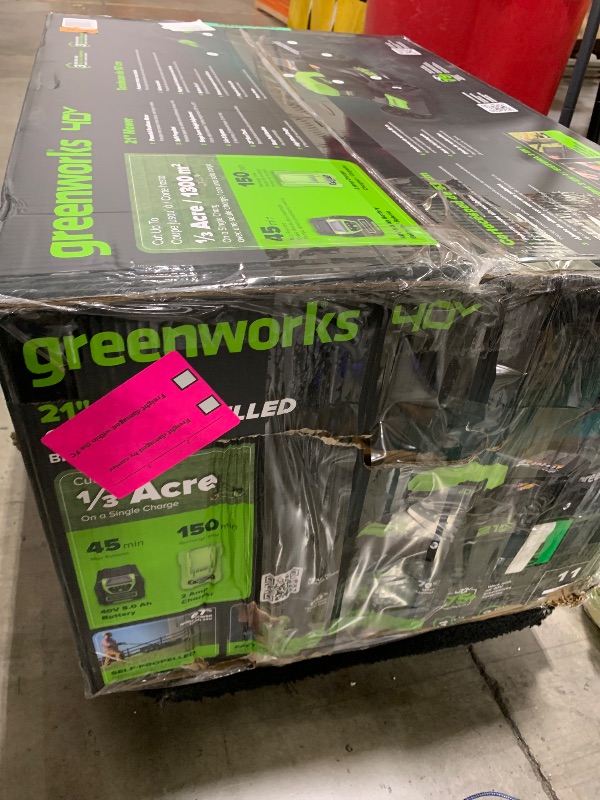 Photo 1 of Greenworks 40V 21" Brushless Cordless (Self-Propelled) Lawn Mower (75+ Compatible Tools), 5.0Ah Battery and Charger Included