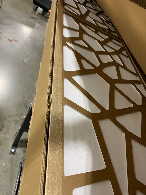 Photo 1 of Roundhill Furniture Giyano 4 Panel Screen Room Divider, Gold