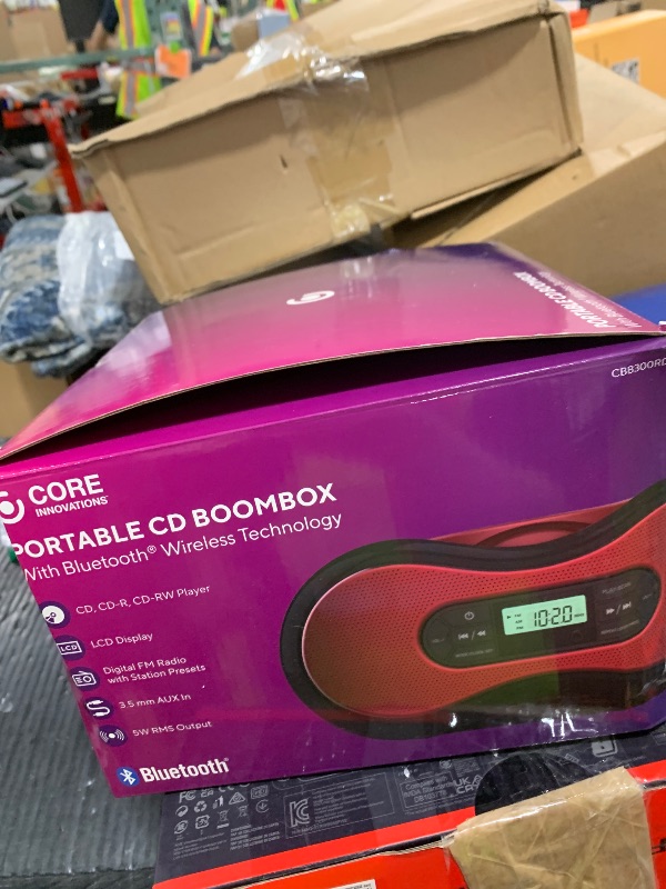 Photo 1 of Core Innovations Portable Bluetooth CD Boombox with Digital FM Radio