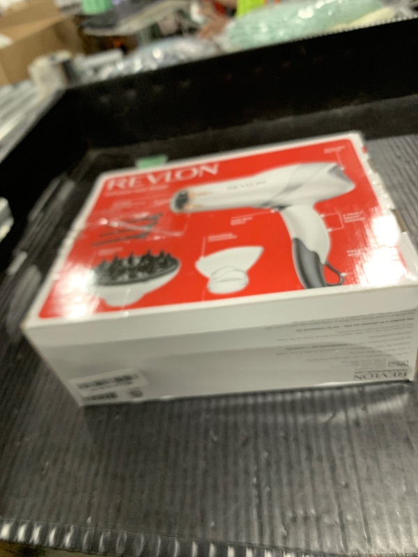 Photo 1 of REVLON Infrared Hair Dryer with Diffuser - Ionic Blow Dryer, Diffuser, and Concentrator, Infrared Heat Technology to Prevent Over-Drying for Shiny, Soft Hair with Natural Moisture (White)