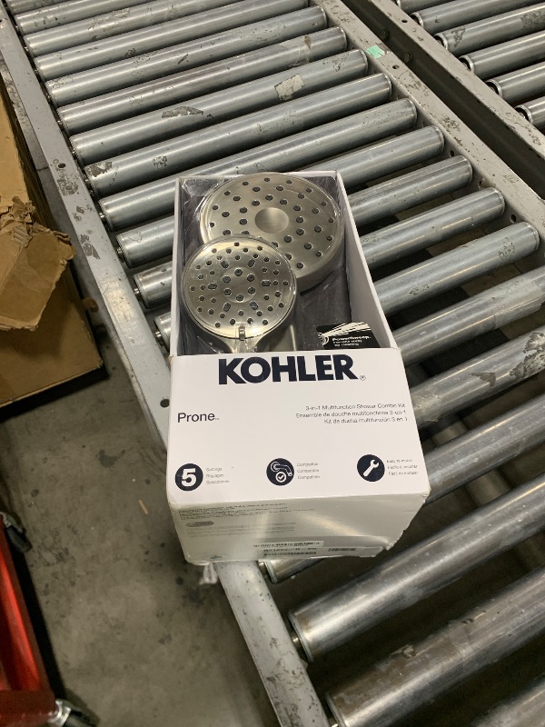 Photo 1 of Kohler Prone 3-in-1 Multifunction Shower Head with PowerSweep Combo Shower Kit, PowerSweep Spray, Magnetic Handshower Dock (Brushed Nickel)