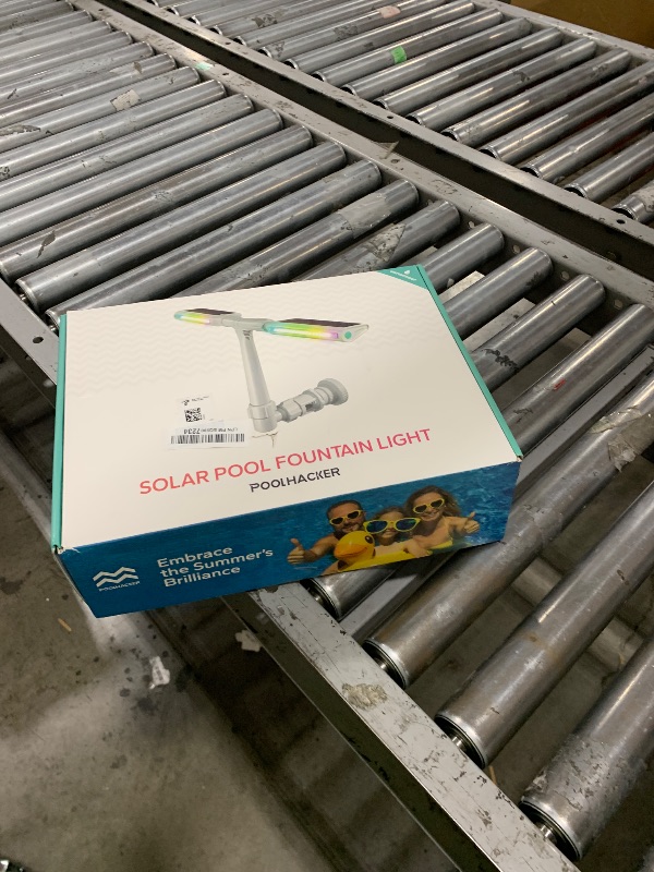 Photo 1 of ?Original? Solar Pool Fountain with 10-Color 4-Mode LED Lights – Auto Light Sensing, Above/Inground Pool Fountain Solar Lights with Remote, Dual-Head Adjustable Sprinkler, Cooling 6-15 Degrees