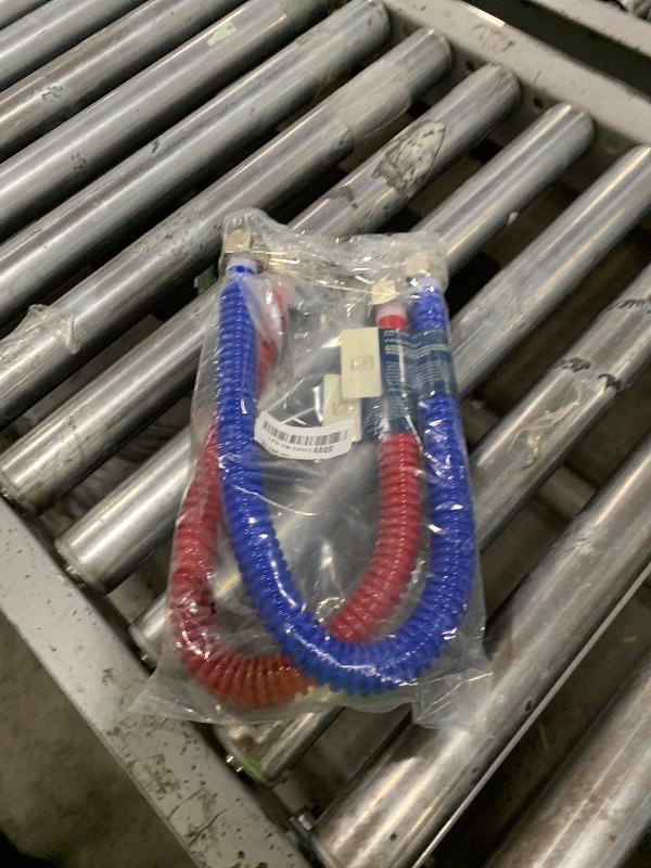 Photo 1 of PLUMBINGMASTER Stainless Steel Corrugated Water Heater Connector, 24-Inch, 1" FIP* 1" FIP red and blue color Corrugated Water flexible hose, Leak-Proof, 10-Year Warranty, 2-pack