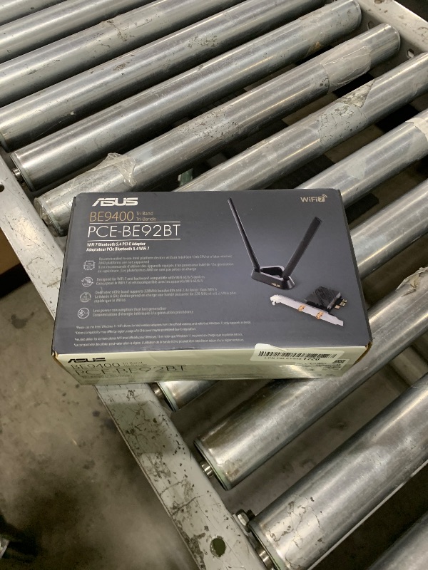 Photo 1 of ASUS PCE-BE92BT WiFi 7 PCI-E Adapter with 2 External Antennas. Supporting 6GHz Band, 320MHz, Bluetooth 5.4, WPA3 Network Security, OFDMA and MU-MIMO, only Compatible with Intel motherboards