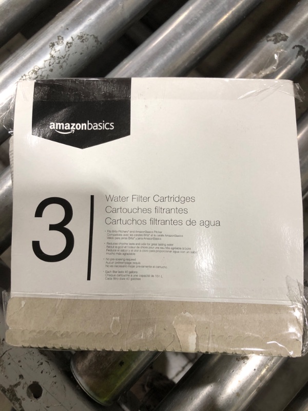 Photo 1 of Amazon Basics Replacement Water Filters for Water Pitchers, BPA-Free, WQA & NSF Certified, Compatible with Brita Water Pitchers & Drinking Water Filter Systems, 6 Month Filter Supply, 3-Pack