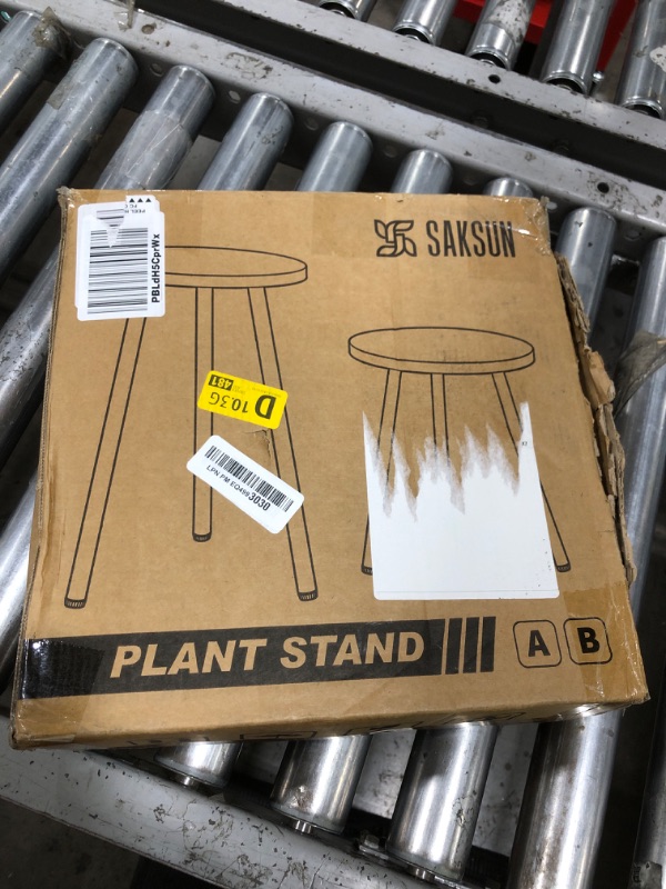 Photo 1 of Plant Stand Indoor Tall: Corner Wood Plant Stand 2 Pack Mid Century Modern Decor - Small Round Plant Table for Indoor Plants - Outdoor Plant Holder for Patio Living Room Bathroom Office (White Marble)