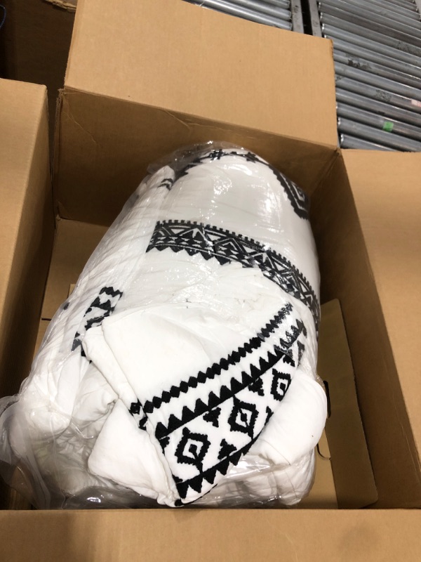Photo 1 of MAIREVE Embroidery Comforter Set Queen Size - 7 Piece, White Boho Western Bedding All Season Bed in A Bag, Farmhouse Queen Comforter Set with Sheets, Pillowcases & Shams