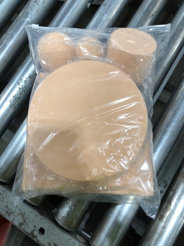 Photo 1 of STKMELON 9PCS Product Photography Props Foam Cube, Photo Shooting Props for Food, Jewelry, Cosmetics and Accessories (Beige)