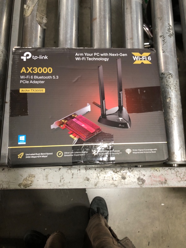 Photo 1 of TP-Link WiFi 6 AX3000 PCIe WiFi Card (Archer TX3000E), Up to 2400Mbps, Bluetooth 5.3, 802.11AX Dual Band Wireless Adapter with MU-MIMO, OFDMA, Ultra-Low Latency, Supports Windows 11, 10 (64bit)